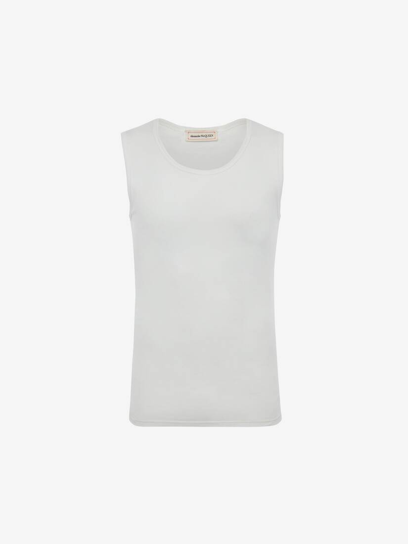 Camisetas Alexander McQueen Classic Tank Top Hombre - Blancos - Mexico 329-JORZNF